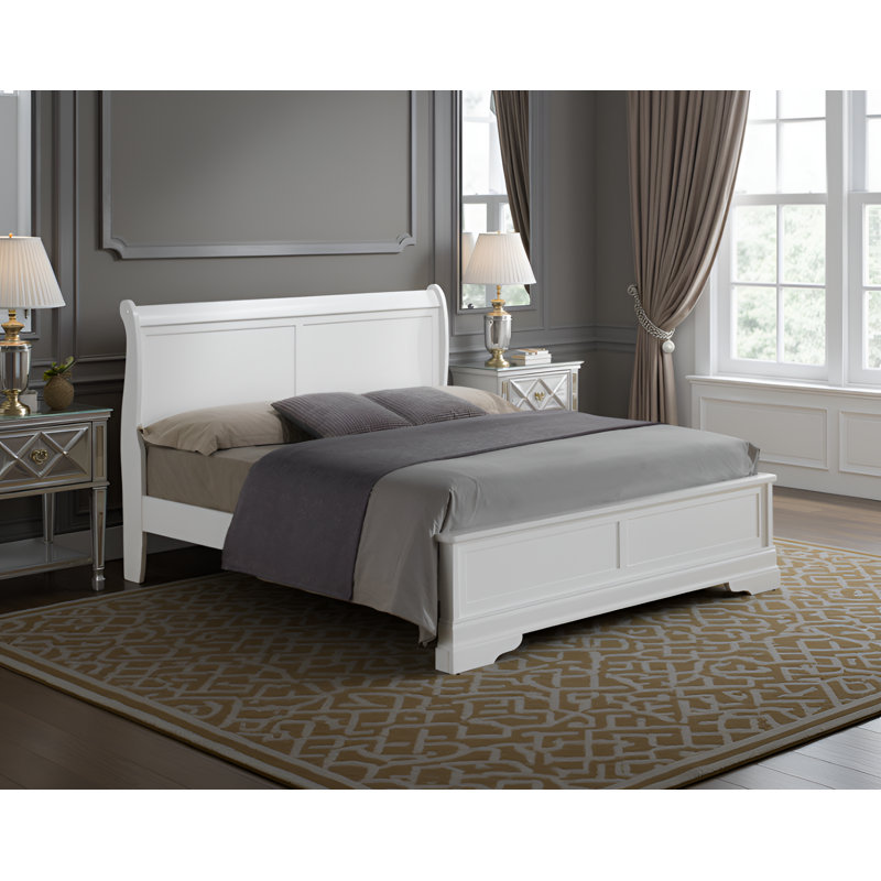 Cairns Black Queen Panel Bed, Blanc, Très grand lit
