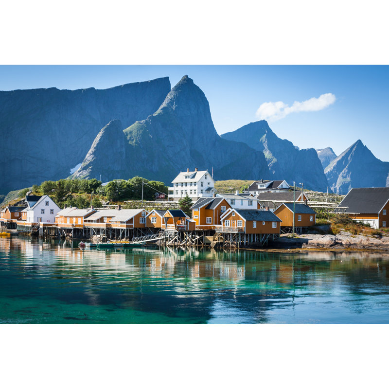 Norwegian Fishing Village by Perszing1982 - Wrapped Canvas Print, 30cm H x 46cm W