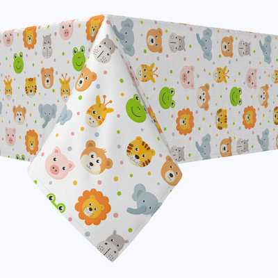 Cheerful Animal Icons Cotton Rectangles