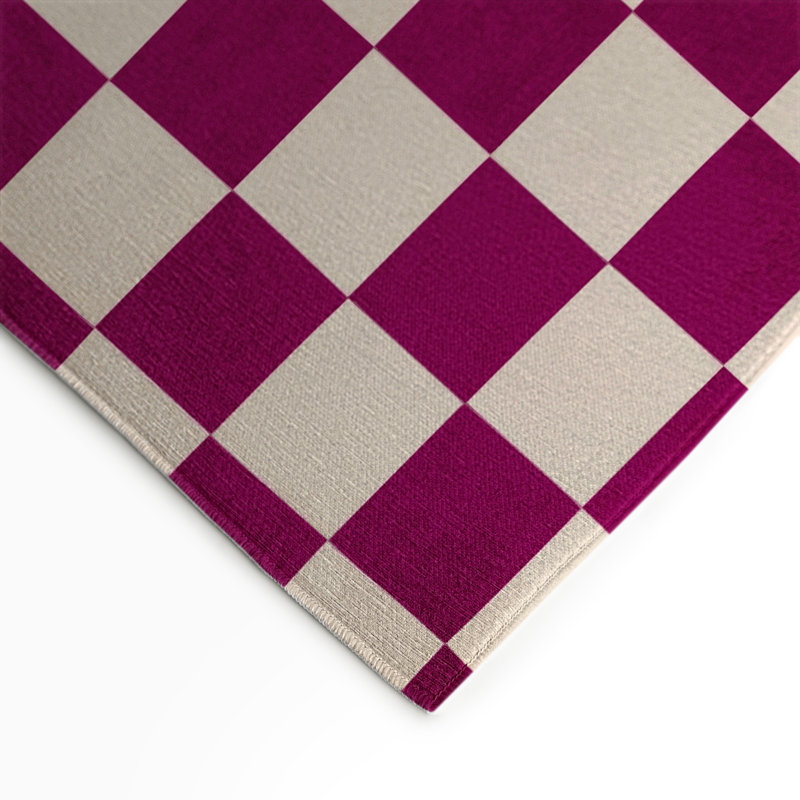 Tapis d'intérieur et d'extérieur à carreaux beige, Rectangulaire 3 pi x 5 pi