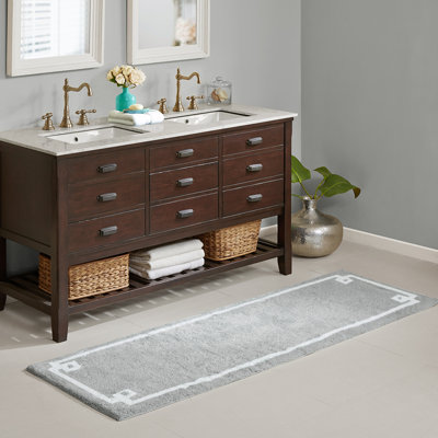 Tapis de bain spacieux en coton touffeté