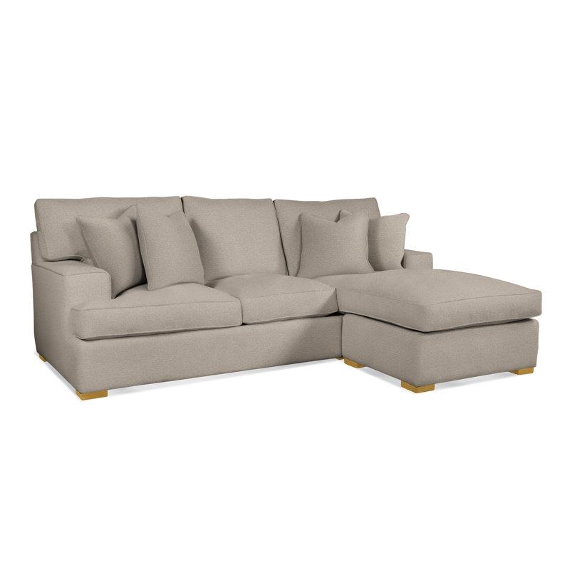 Sadie 97" Wide Reversible Sofa & Chaise with Ottoman, Beige Performance Fabric; 0851-73, Flax