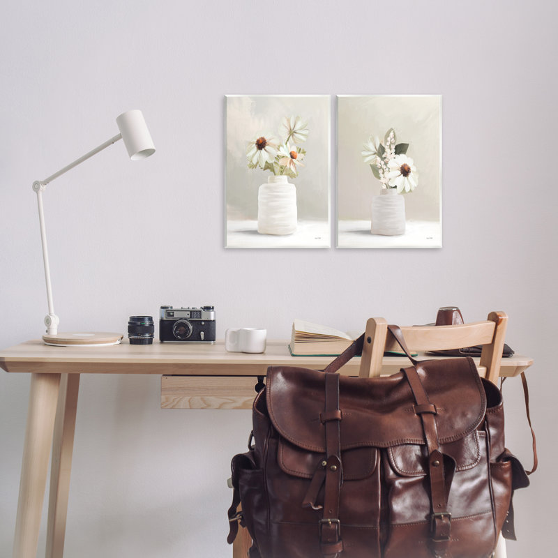 Simply Elegant Floral Vase  2 PC Wall Plaque Art Set by House Fenway