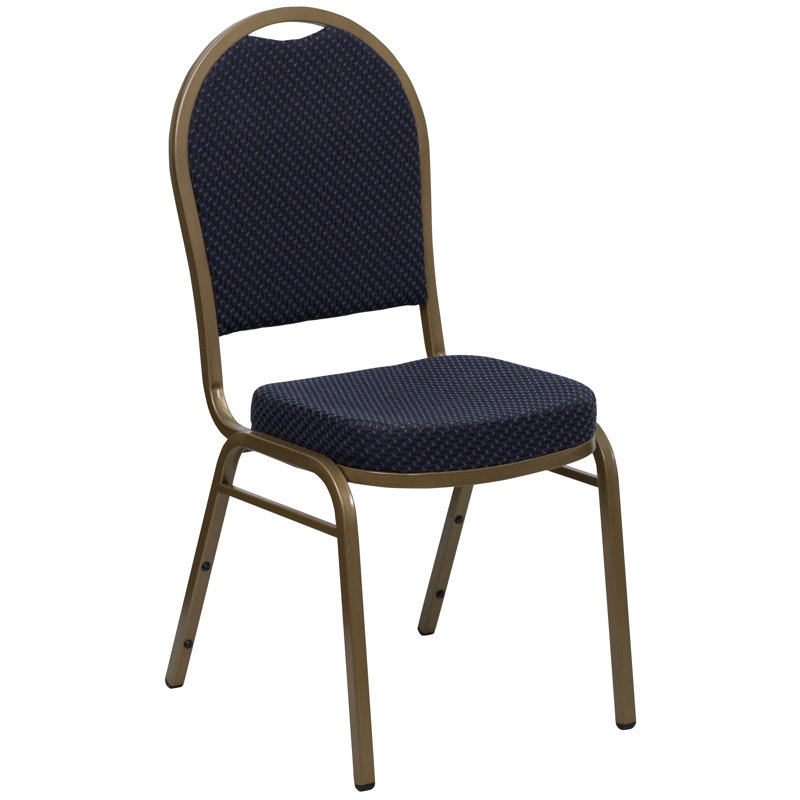 Chaise de banquet Ymir, Doré, Motif bleu marine