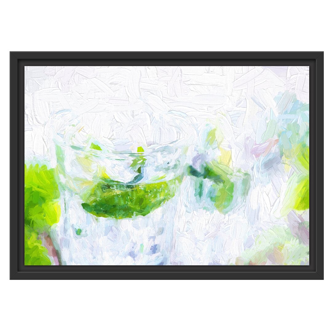 Gerahmtes Wandbild Mojito-Gläser mit Minze