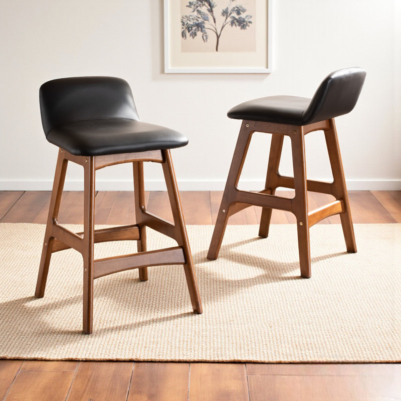 Upholstered Counter Stool with Solid Wood Frame, Counter Stool (23.6” Seat Height)