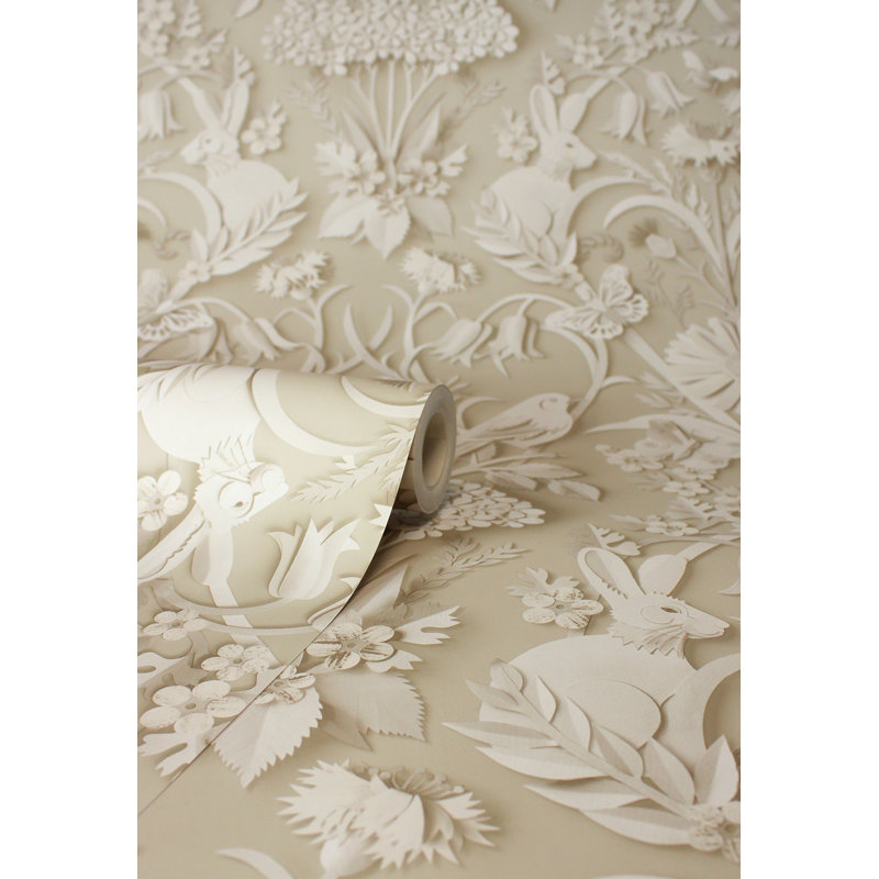 Papier peint Fae Woodland, Crème, crème