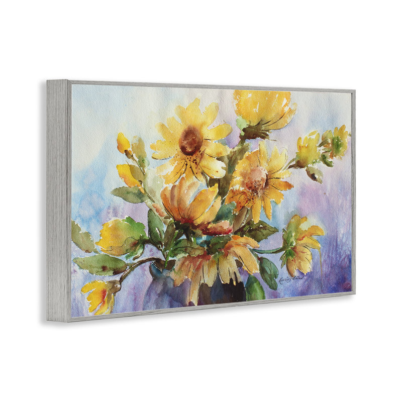 Vase aquarelle marguerites par Karen Lind bg-230, Estampe numérique Farmhouse, H 20 po x l 30 po