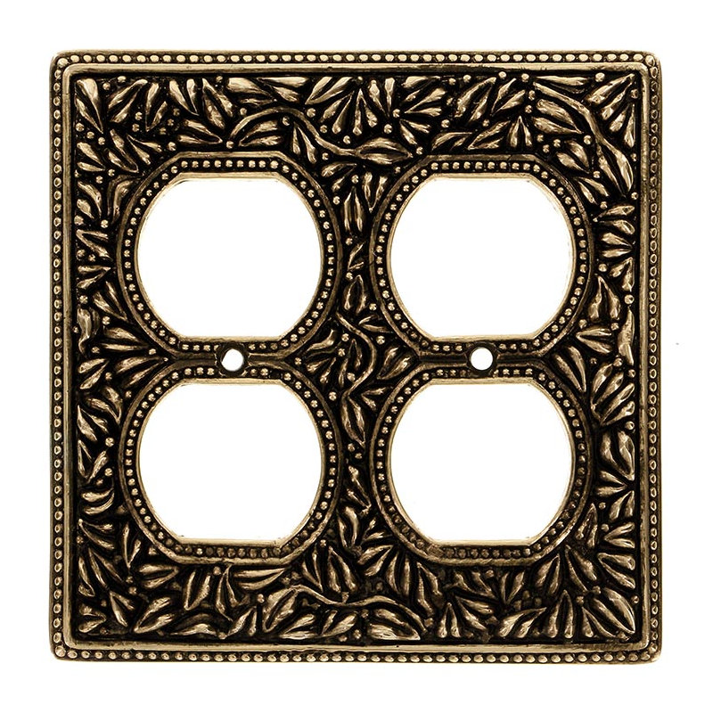 San Michele 2-Gang Duplex Outlet Wall Plate, Antique Gold