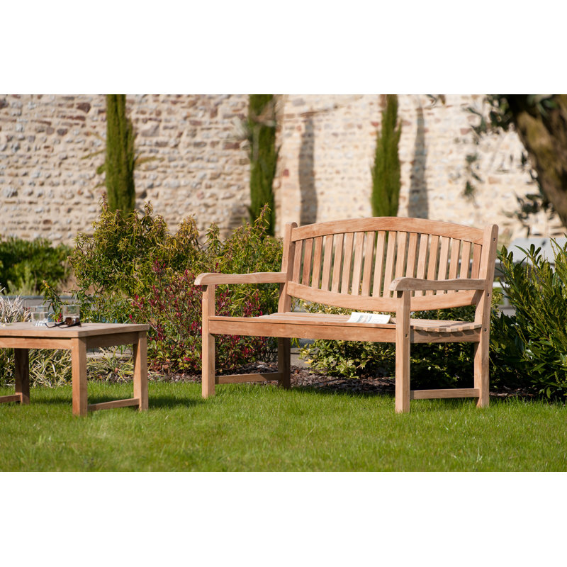 Carmen Solid Wood Teak Outdoor Bench