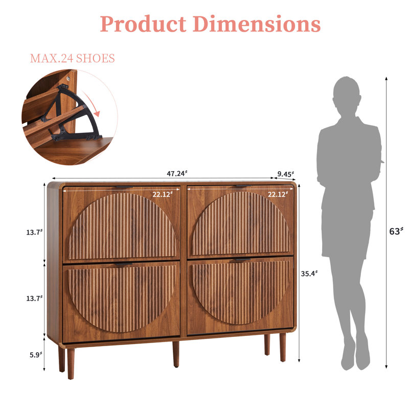16-20 Pair Shoe Storage Cabinet, Brown