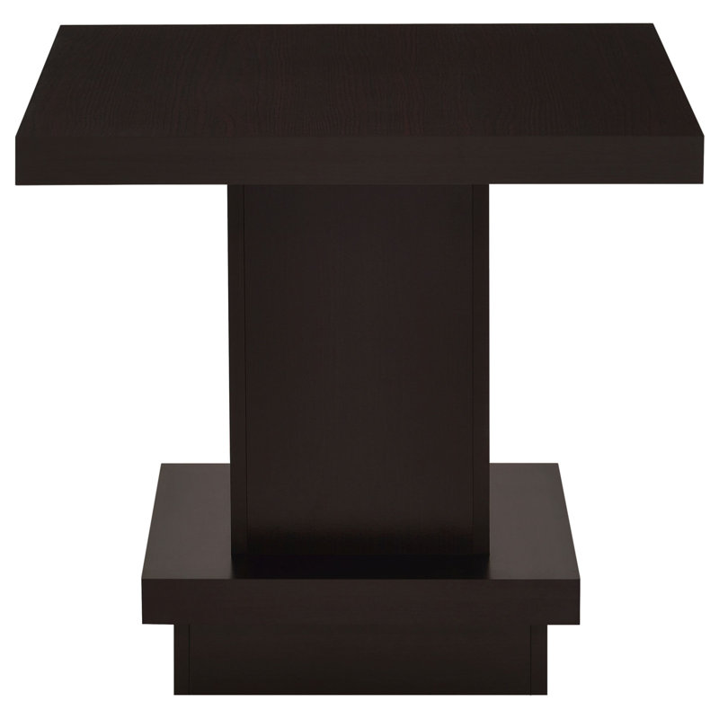 Mbala Cappuccino Square Pedestal End Table