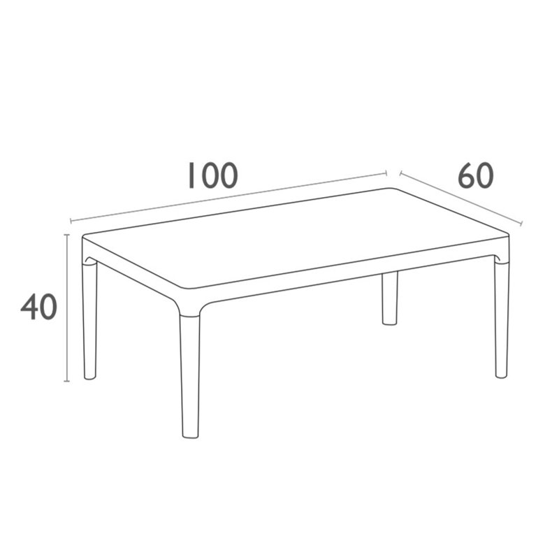 Rectangular Outdoor , 100cm cm W 60cm cm D, White