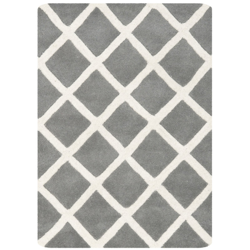 Teresita Hand Tufted Wool Geometric Rug, Rectangle 4' x 6'