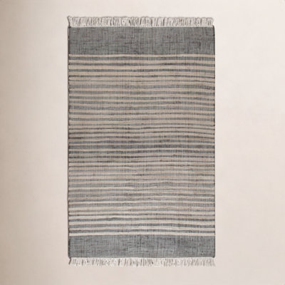 Mitzy Gray Brown Striped Jute Rug