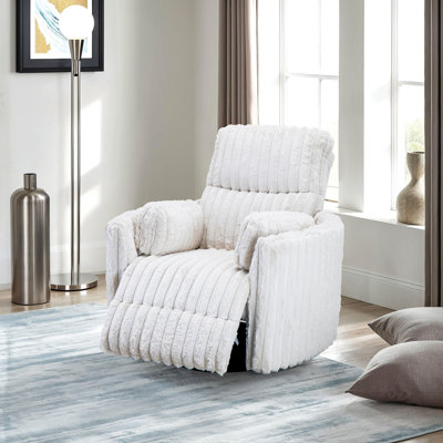 Fauteuil oscillant inclinable électrique de style contemporain avec accoudoirs courbés et rembourrés courbés