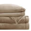 4 draps très grand taupe - 100% doux et confortable avec des draps-housses plats 2 taies d'oreiller brossées des deux côtés Entièrement élastiquées Lavable à la machine Ultra