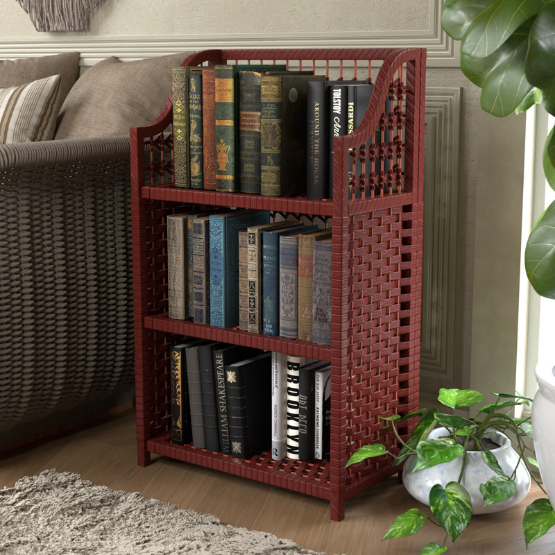 Johns Natural Fiber Shelves, Mahogany, (3 Shelves) 34" H x 19.75" W x 10.25" D