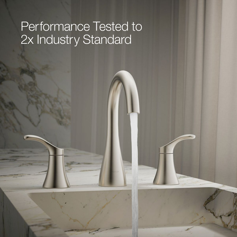 Simplice Widespread Bathroom Sink Faucet, Three-Hole Bathroom Faucet with Clicker Drain, 1.0 GPM, Chrome