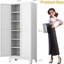 Winston Porter 74.8'' Tall Steel Pantry Cabinet with 5 Adjustabel Shelves for Kitchen and Home Office-1574232916