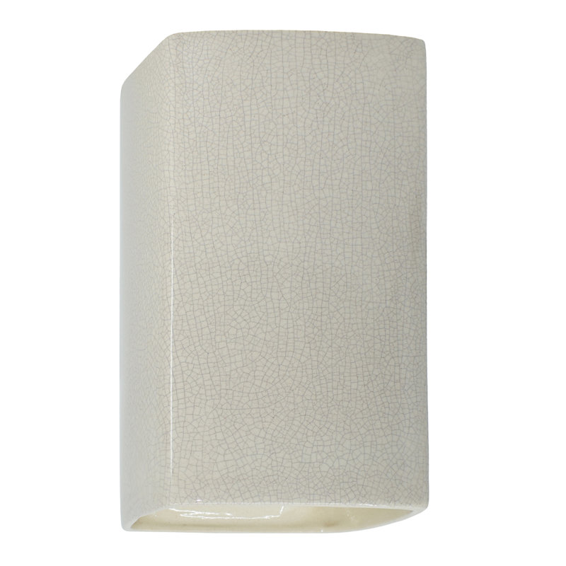 Burghilde Ceramic Flush Mounted Sconce, Hammered Iron, Incandescent 