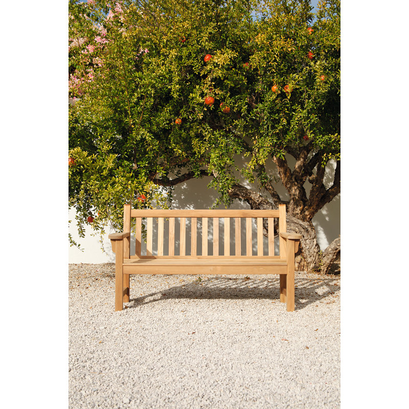 London Outdoor Teak Bench, 35" H x 63" W x 25" D