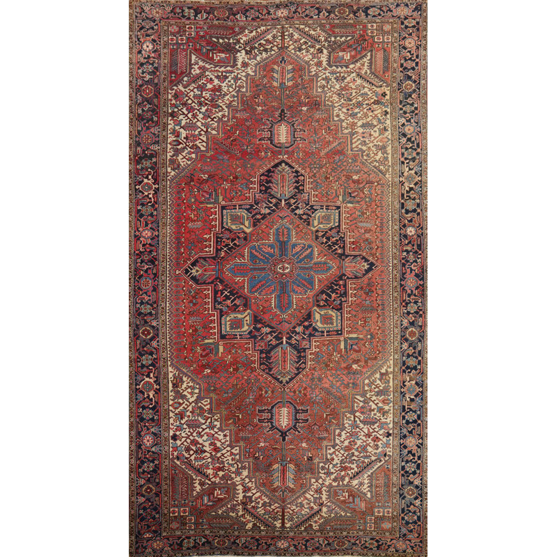 Grand tapis oriental antique géométrique 10 x 19