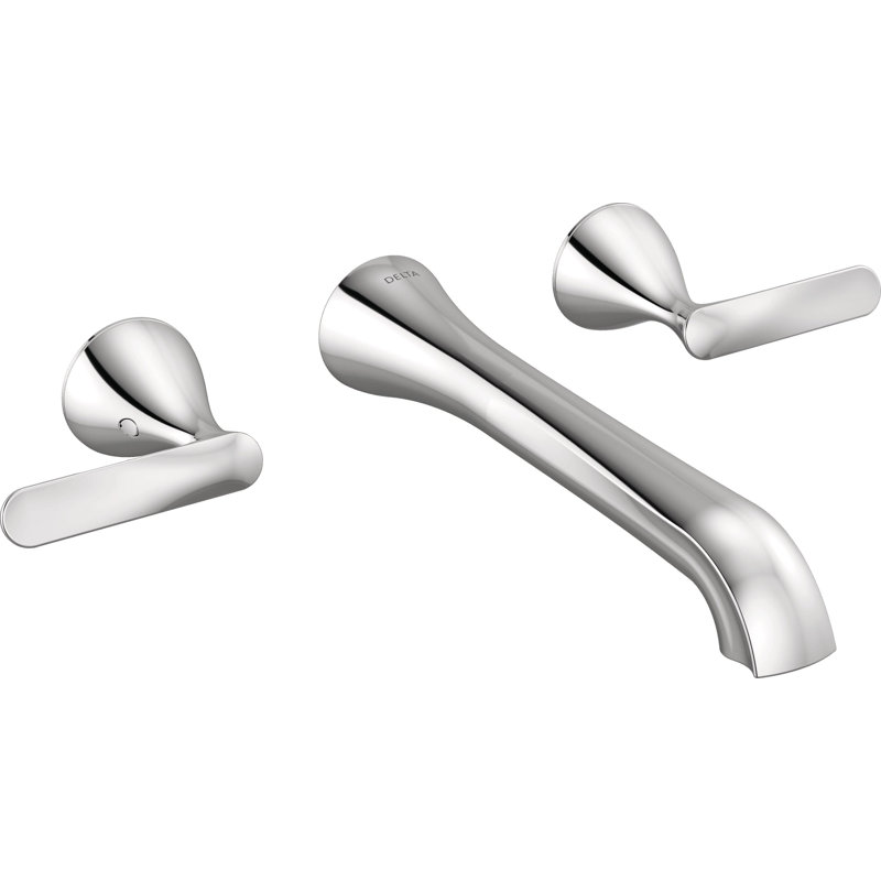 Two Handle Wall Mount Bathroom Faucet, Lumicoat Chrome