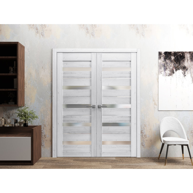 Portes françaises Quardo, 64 po x 96 po, Blanc