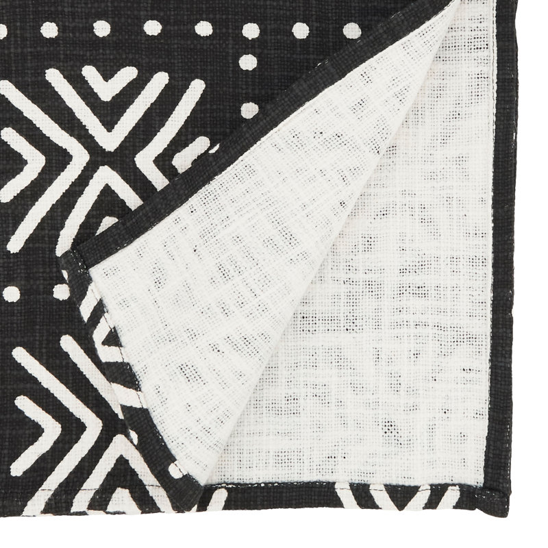 Marsala Collection 100% Cotton Table Runner, Black