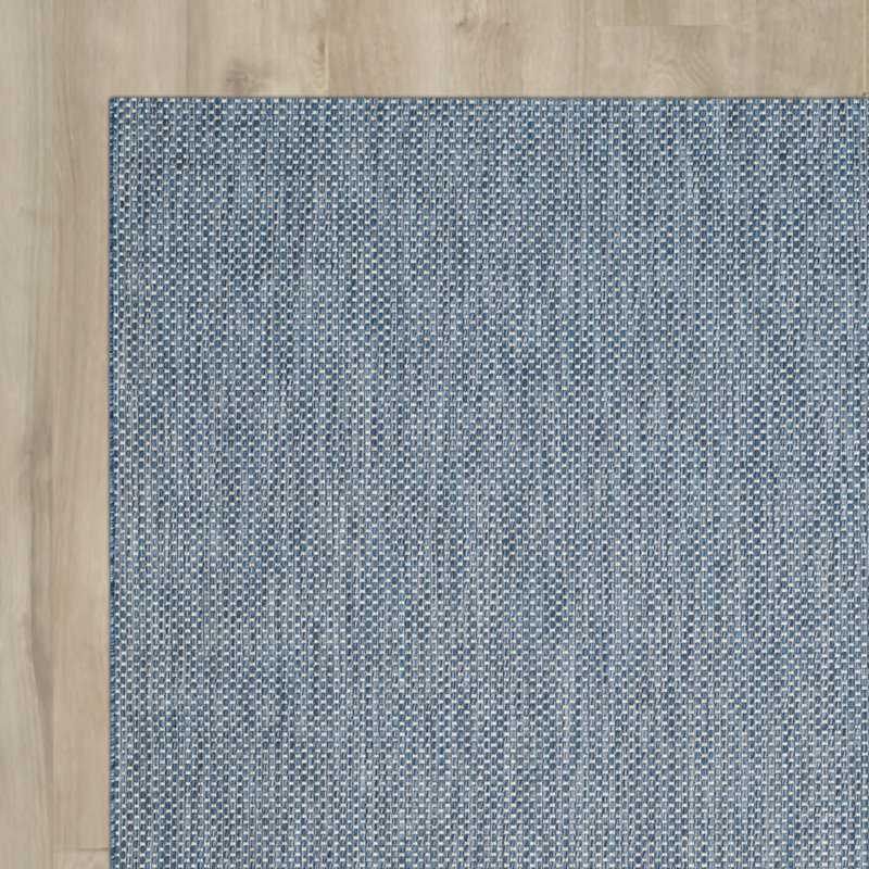 Herzberg Mull Gray Area Indoor/Outdoor Area Rug, Rectangle 6'7" x 9'6"