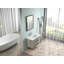 Meuble-lavabo mural en bois avec tiroirs doubles, système de fermeture en douceur, lavabo en céramique - créez un espace de salle de bain moderne et minimaliste!-115922330-115922334