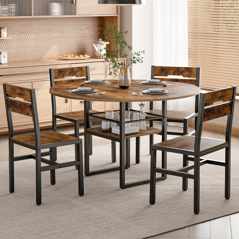 Ensemble de table de salle à manger 5 pièces 39,4 "pour 4 tables de cuisine et chaises