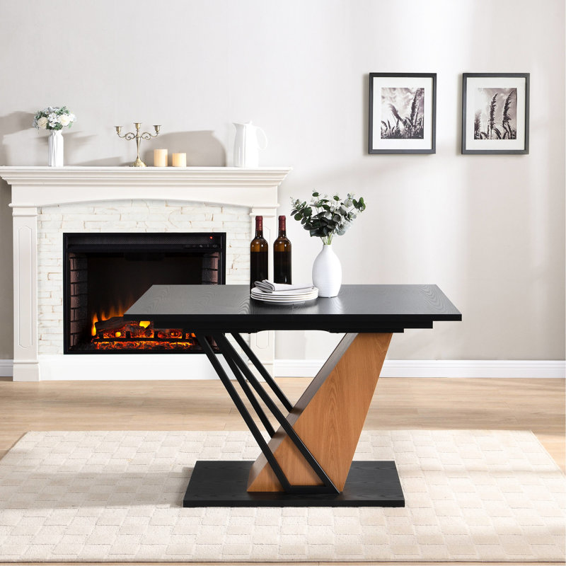 Table extensible pour bureau, 60,85 (46,46) pouces, avec structure en métal pour la maison, structure de support