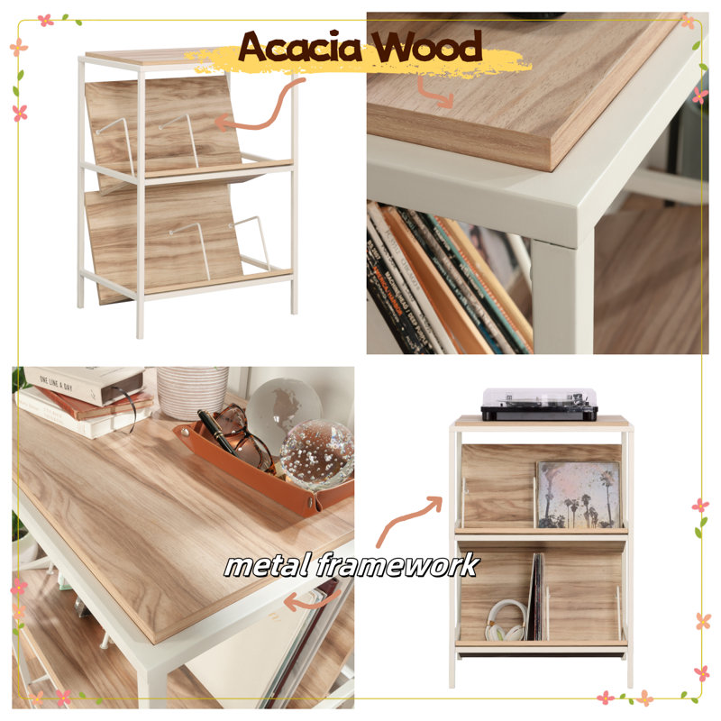Armoire décorative ouverte, tablette de 25 po, petite bibliothèque