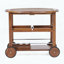 Chariot-bar extérieur / intérieur avec plateau rabattable et plateaux amovibles, bois et aluminium