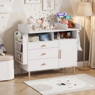 Baby Changing Table, Nursery Dresser With Diaper Changing Station