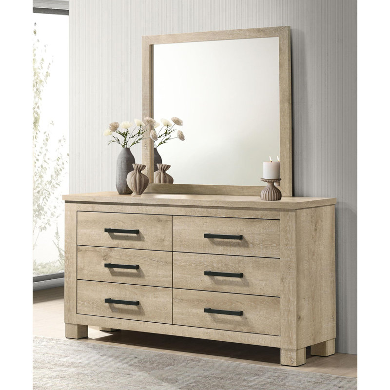 Miroir de commode chêne vieilli