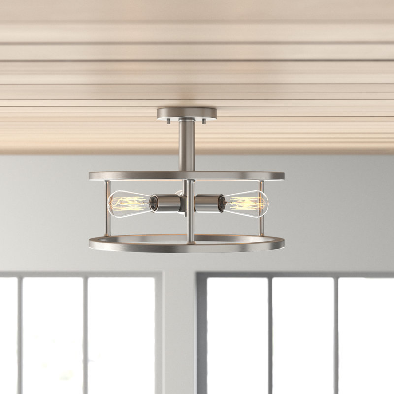 New Harbor Semi Flush Mount, Brushed nickel