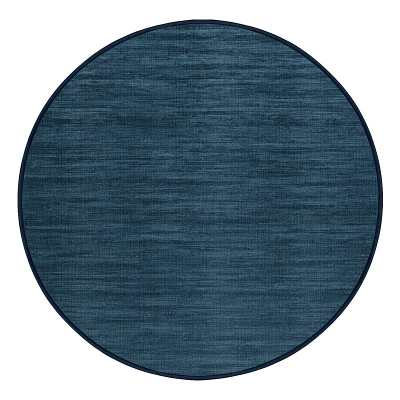 Tapis gris uni lavable à la machine, Rond 4 pi