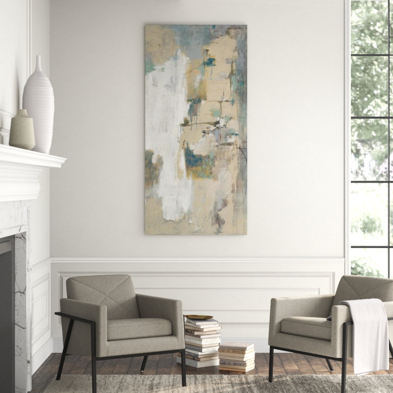 Dried Up Pond II Painting by Sara Brown, Image Brush Gel, 62" H x 30" W x 1.5" D
