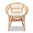 Slat Back Rattan Arm Chair in Natural