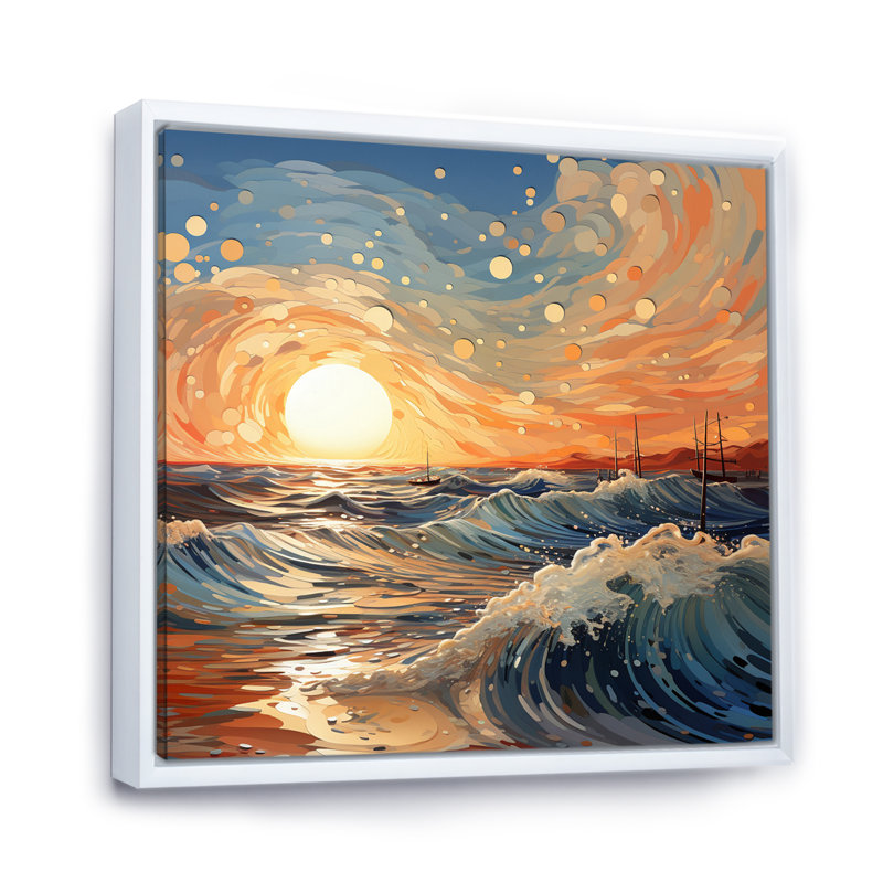 Photo de plage Sunkissed Sands IV - Décoration murale nautique et plage, Cadre flottant blanc, H 36 po x l 36 po x P 1,5 po