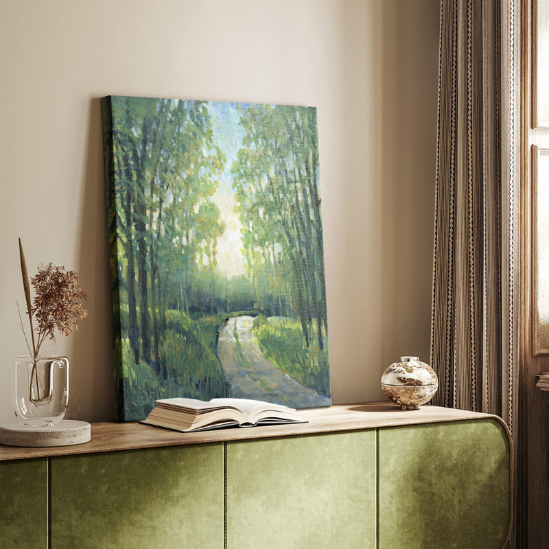 Chemin de lumière dorée II - galerie Cavas sur mesure, H 18 po x l 12 po
