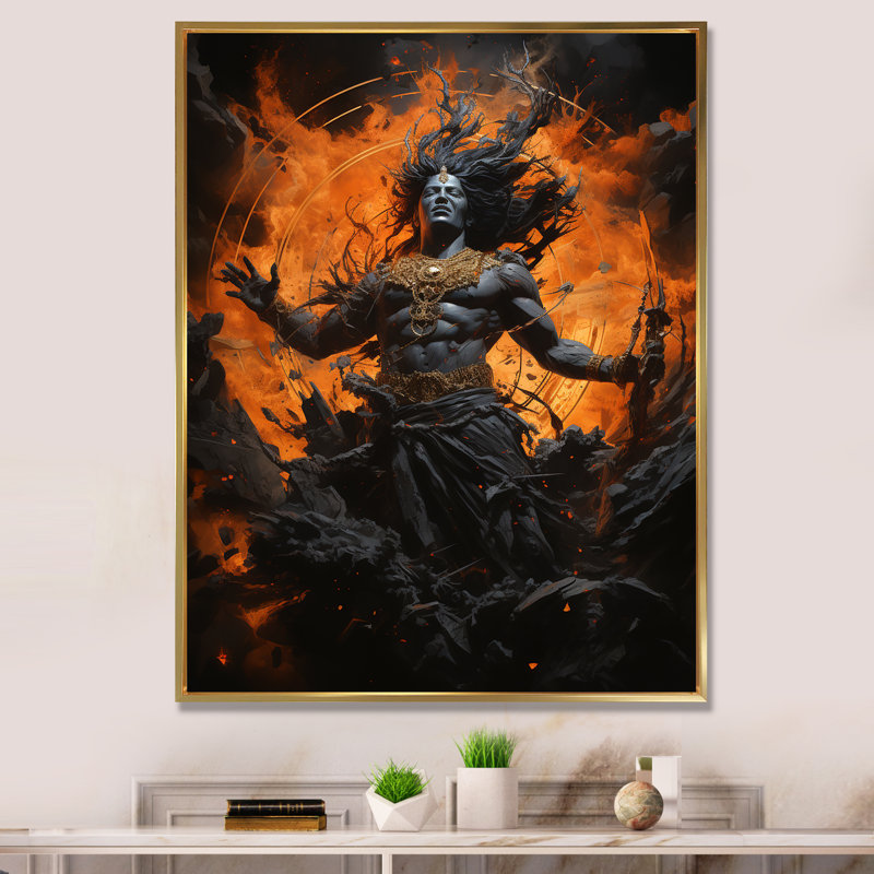 Traduction libre «Hindara Natarajas Spiritual Dance I», Cadre flottant doré, 20" H x 12" W