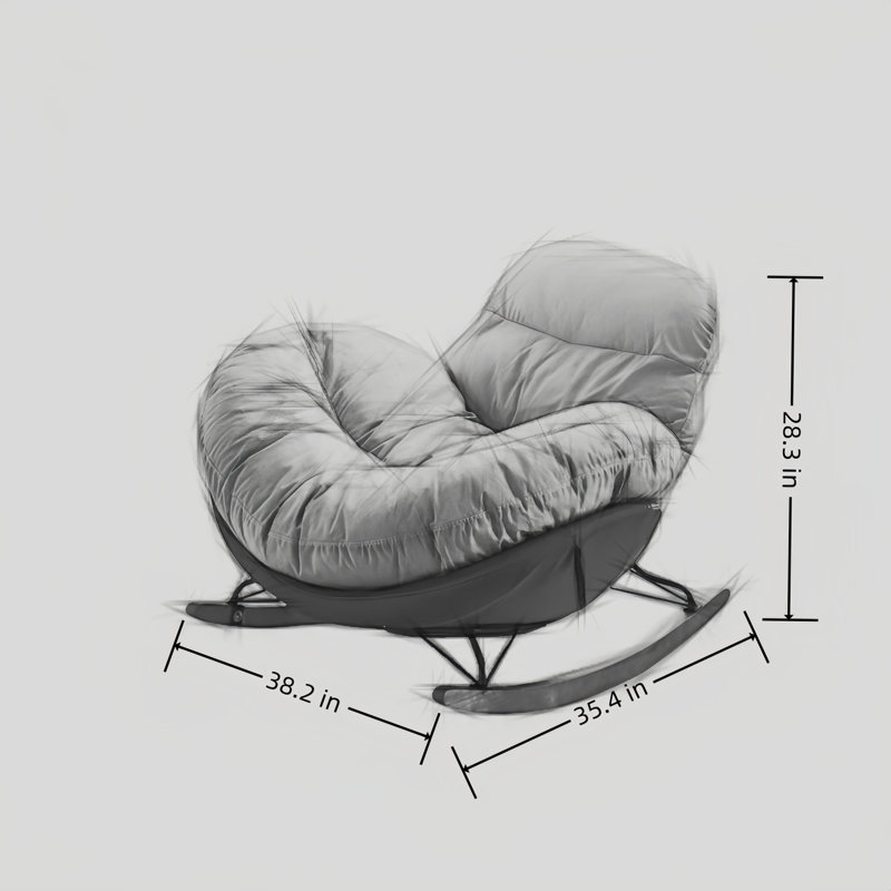 Chaise berçante moderne rembourrée, Orange