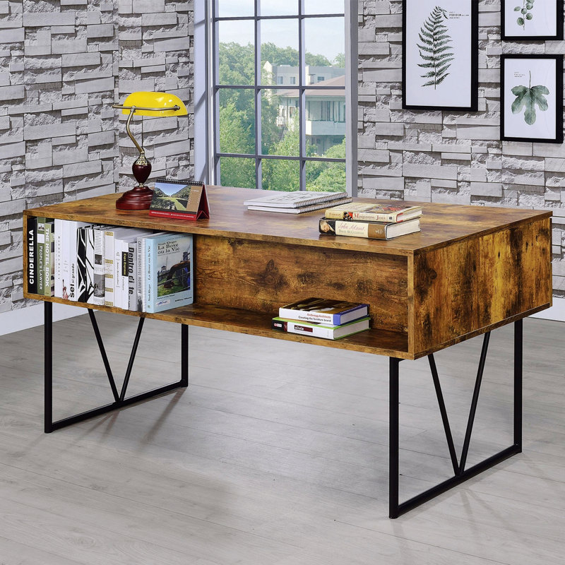 Bureau d'écriture à 4 tiroirs avec base en métal