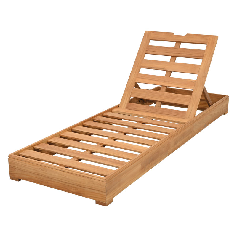 Melrose Teak Wood Patio Chaise Lounge
