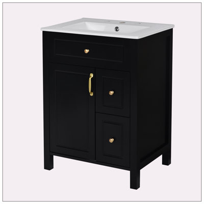 24-Inch Bathroom Vanity with Ceramic Sink