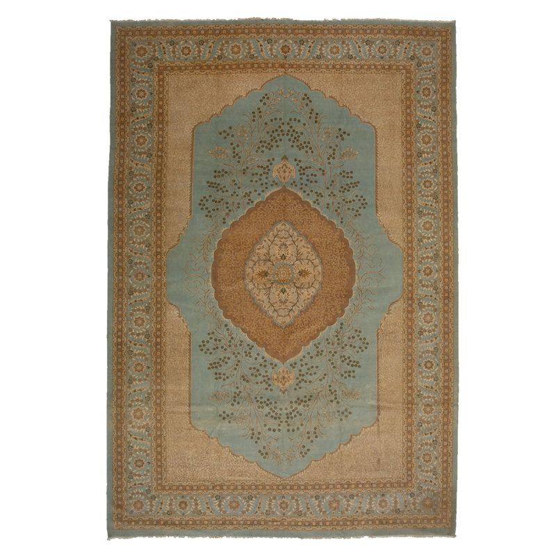 Brown Traditional Wool Rug - 11'11" x 17'8"